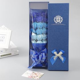 Thanksgiving Christmas Creative 18 Roses Fat Soap Bouquet Company Activity Gift For Girlfriend Birthday Gift (Option: 18 Bouquet Blue Gradient)