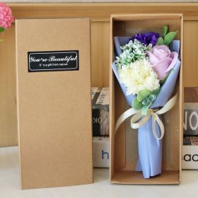 Rose Carnation Soap Bouquet Gift Box (Option: Purple Carnation)