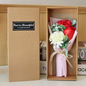 Rose Carnation Soap Bouquet Gift Box (Option: Red Carnation)