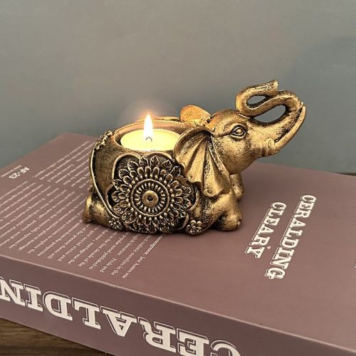 Animal Elephant Resin Candlestick Dining Table Study Decorations Decoration Wax