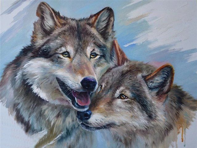 Couple Wolf Animal Landscape Diamond Painting