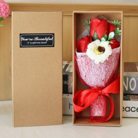 Rose Carnation Soap Bouquet Gift Box (Option: Red Rose)