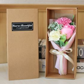 Rose Carnation Soap Bouquet Gift Box (Option: Pink Carnation)
