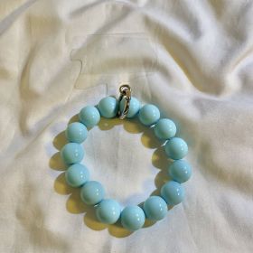 Internet Celebrity Ins Solid Color Bead Wrist Lanyard Universal Phone Case Camera Key Chain (Option: Light Blue)