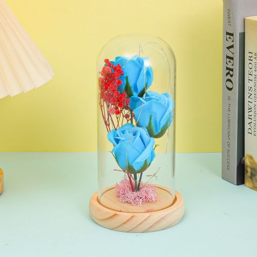 Yongsheng Soap Flower Bouquet Glass Cover