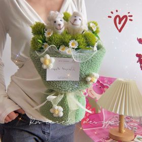 Rabbit Lamb Wheat Doll Bridal Bouquet (Option: Green Lamb)