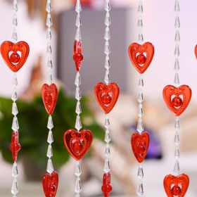 Household Plastic Crystal Acrylic Door Chain Decoration (Option: Transparent red-90x190)