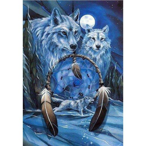 Couple Wolf Animal Landscape Diamond Painting