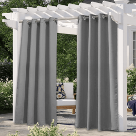 Solid Color Outdoor Waterproof And Sun Protection UV Protection High Precision Black Silk Shading Curtain (Option: Gray-107 × 213cm)