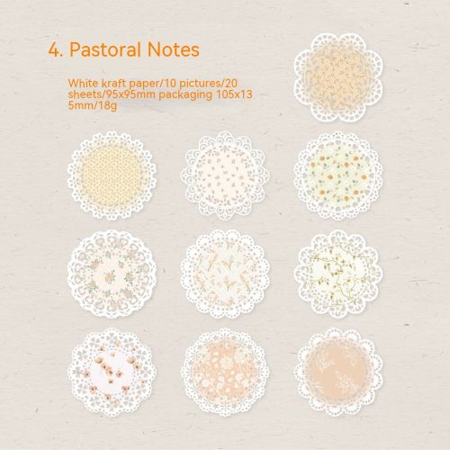 Lace Material Paper Elegant Melody Series Retro Hand Account Base Sticker Decoration 8 Models