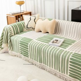 Striped Sofa Towel Anti-cat Scratch Protector Multi-function Blanket (Option: Four Seasons trains-180x420cm)