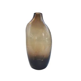 JHammered Pattern Glass Vase Irregular Geometric Small Mouth Flower Device Living Room Flower Arrangement Home Decoration (Option: L Amber)