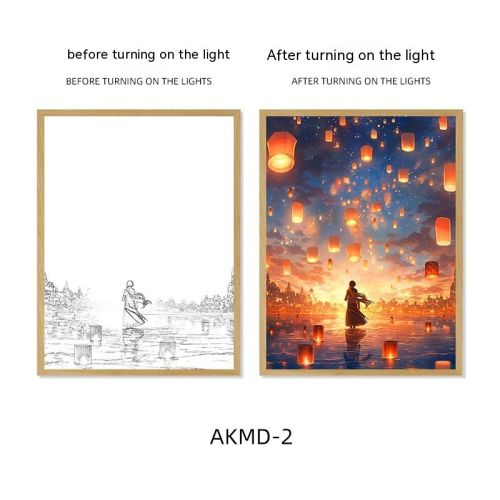 Couple Watch Fireworks Healing Lighting Painting Small Night Lamp Pendulum Painting