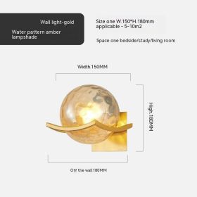 Simple Bedroom Bedside European Wall Lamp (Option: Golden Water Pattern Amber-12W Warm Light)