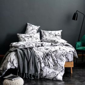 Three-piece Bedding Set Printed Home Textile (Option: 201 White-240x220cm)